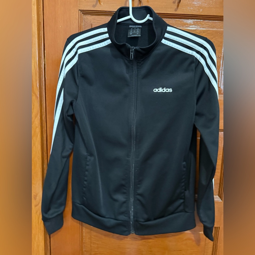 Adidas Black Jacket with White Accents